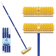 Deck Scrub Brush with 48" Long Broom Handle and 9.0" x 3.5" scrubber, 1069, LOLA