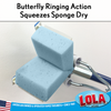 SqueezeMatic Butterfly Sponge Mop, 9" Wide Head and 48" Long Steel Handle, comparable to Quickie Automatic Sponge Mop Type S