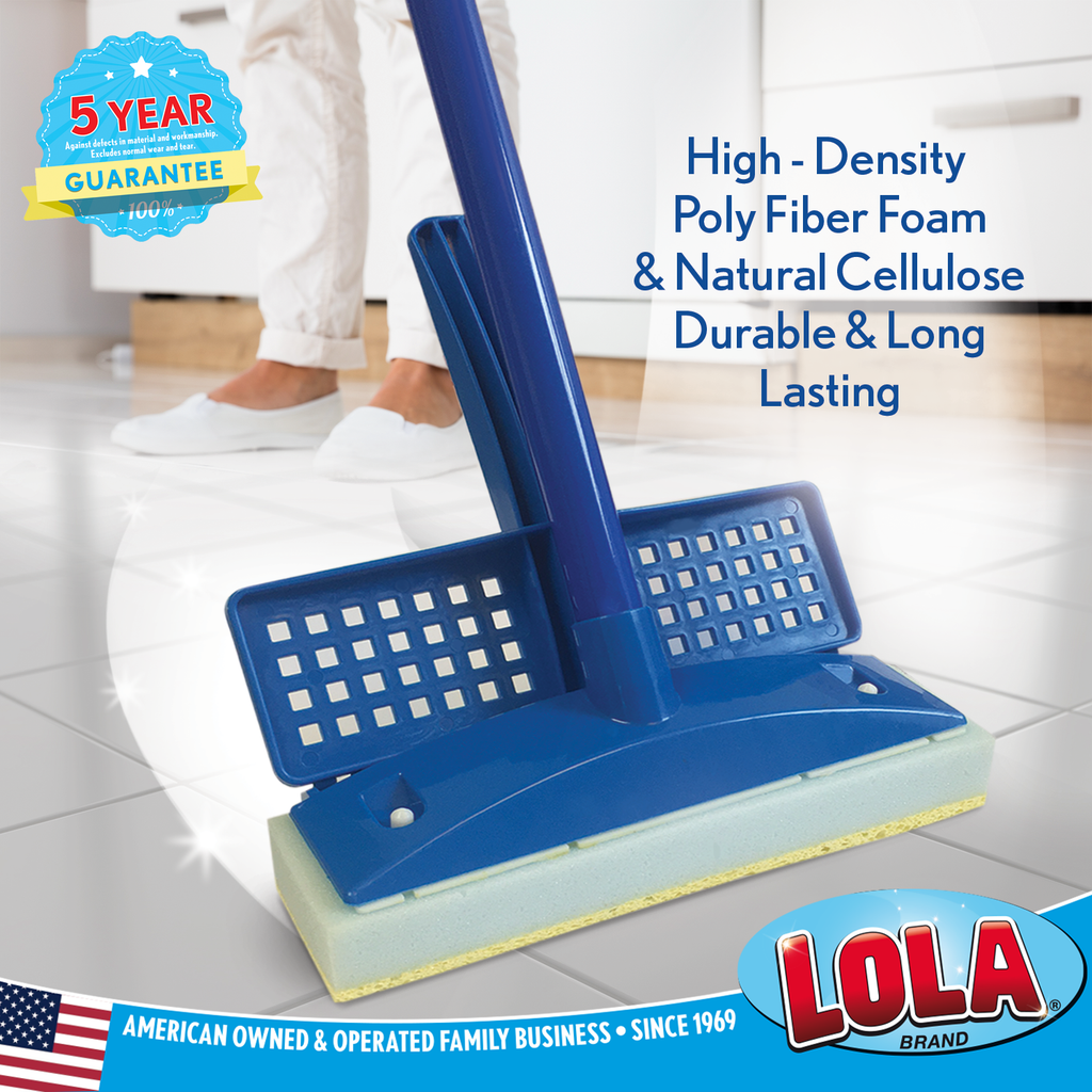 Quickie Sponge Mop Refill, Clean Squeeze, Blue, Dual Technology