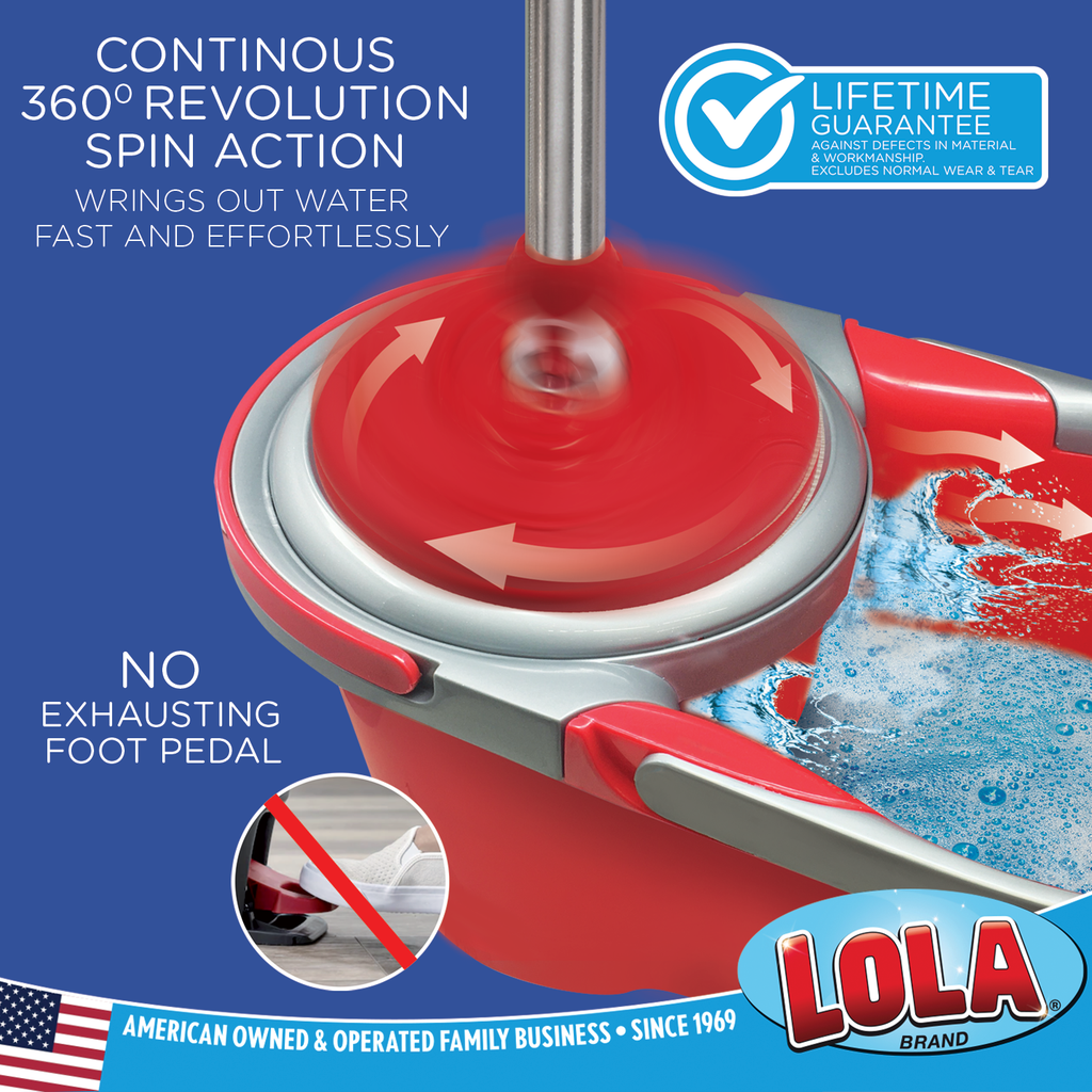 The Revolution Spin Mop System, 360° Spinning, By Lola® Products