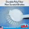 Dish Brush with Scraper, w/ Non-Scratch Bristles -2 Pack