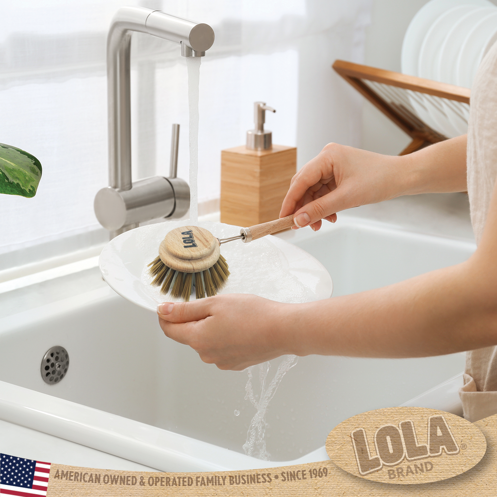 LOLA Pro Dish Scrub Brush W/ Food Scraper, Non-Slip Rubber Grip Handle - 1  Count, 1 - Pay Less Super Markets