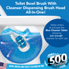 500 Brushes Starter Kit - Toilet Bowl Brush With Built-in Blue Cleanser Cartridge & Replaceable Antimicrobial Brush Head