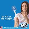 500 Brushes Starter Kit - Toilet Bowl Brush With Built-in Blue Cleanser Cartridge & Replaceable Antimicrobial Brush Head