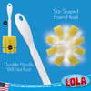 Glass & Jar Brush, w/ star shaped polyurethane foam sponge head
