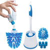 500 Brushes Starter Plus Kit, Toilet Bowl Brush w/ Cleanser Dispensing Brush Head, Includes 2 Brush Heads, 1 Handle, 1 Caddy and 5 Blue Cleanser Cartridges, Item #3304