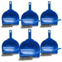 Dust Pan & Brush Set - Clip On - 6 count