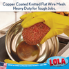 Copper Mesh Scourer - 12 pack, size 3.5" x 3.5" x 1.25", Heavy Duty