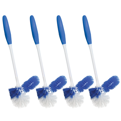 Lola Pro Euro Bowl Brush - with Under the Rim Angled Scrub Attachment -4 Pack