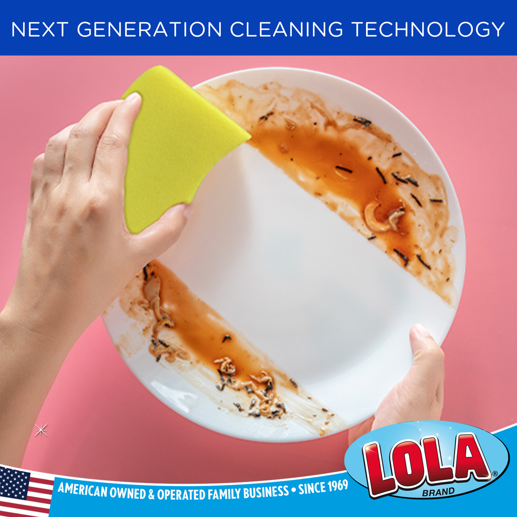Lola Pot Brite All Purpose Scrub Sponge, Durable Cleaning Scrubber, Reusable - 2 Pack