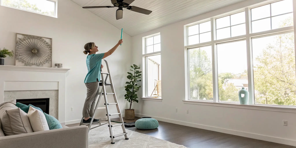 How to Clean a Ceiling Fan Without Making a Mess | Lola P...