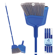 Angle Broom with dustpan, 9.25" W Head, with 4 piece handle, #1018, LOLA