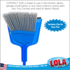 Lola Products Angle Broom with dustpan, 9.25" W Head, with 4 piece handle