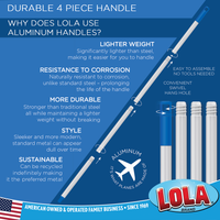 Lola Products LARGE Angle Broom, 13" Wide Head is made w/ Recycled Soda Bottle Bristles