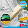 Deck Scrub Brush 9" Scrubber - Wet or Dry Removes Dirt, Leaves, Snow -by LOLA