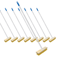 Deck Scrub Brush with 48" Broom Handle & 9" x 3.5" scrubber w/4-piece Threaded handle -Case of 9