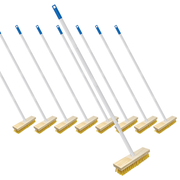 Deck Scrub Brush with 48" Broom Handle & 9" x 3.5" scrubber w/4-piece Threaded handle -Case of 9