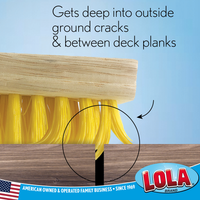 Deck Scrub Brush with 48" Broom Handle & 9" x 3.5" scrubber w/4-piece Threaded handle -Case of 9