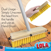 Deck Scrub Brush with 48" Broom Handle & 9" x 3.5" scrubber w/4-piece Threaded handle -Case of 9