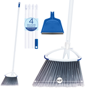 Lola Large Angle Broom with Dustpan, 14.25" Sweeping Width, 48" Steel Handle
