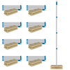 Deck Scrub Brush with 48" Broom Handle & 9" x 3.5" Tampico Bistles Scrubber w/4-Ppiece Threaded handle -Case of 9 - Lola Products
