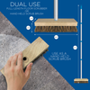 Deck Scrub Brush with 48" Broom Handle & 9" x 3.5" Palmyra Bistles Scrubber w/4-Ppiece Threaded handle