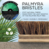 Deck Scrub Brush with 48" Broom Handle & 9" x 3.5" Palmyra Bistles Scrubber w/4-Ppiece Threaded handle