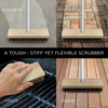 Deck Scrub Brush with 48" Broom Handle & 9" x 3.5" Palmyra Bistles Scrubber w/4-Ppiece Threaded handle