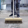 Deck Scrub Brush with 48" Broom Handle & 9" x 3.5" Palmyra & PVC Bistles Scrubber w/4-Ppiece Threaded handle