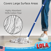 Cotton Deck Mop, White, w/ 4-Ply High Quality Yarn (case of 9)