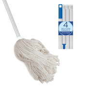 Cotton Deck Mop, White, w/ 4-Ply High Quality Yarn
