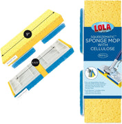 Lola Products Cellulose SqueezeMatic Butterfly Sponge Mop Refill, 9", Replacement Head, Comparable w/Quickie Type S Sponge Mop Refill