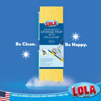Lola Products Cellulose SqueezeMatic Butterfly Sponge Mop Refill, 2 Pack, 9", Comparable w/Quickie Type S Sponge Mop Refill
