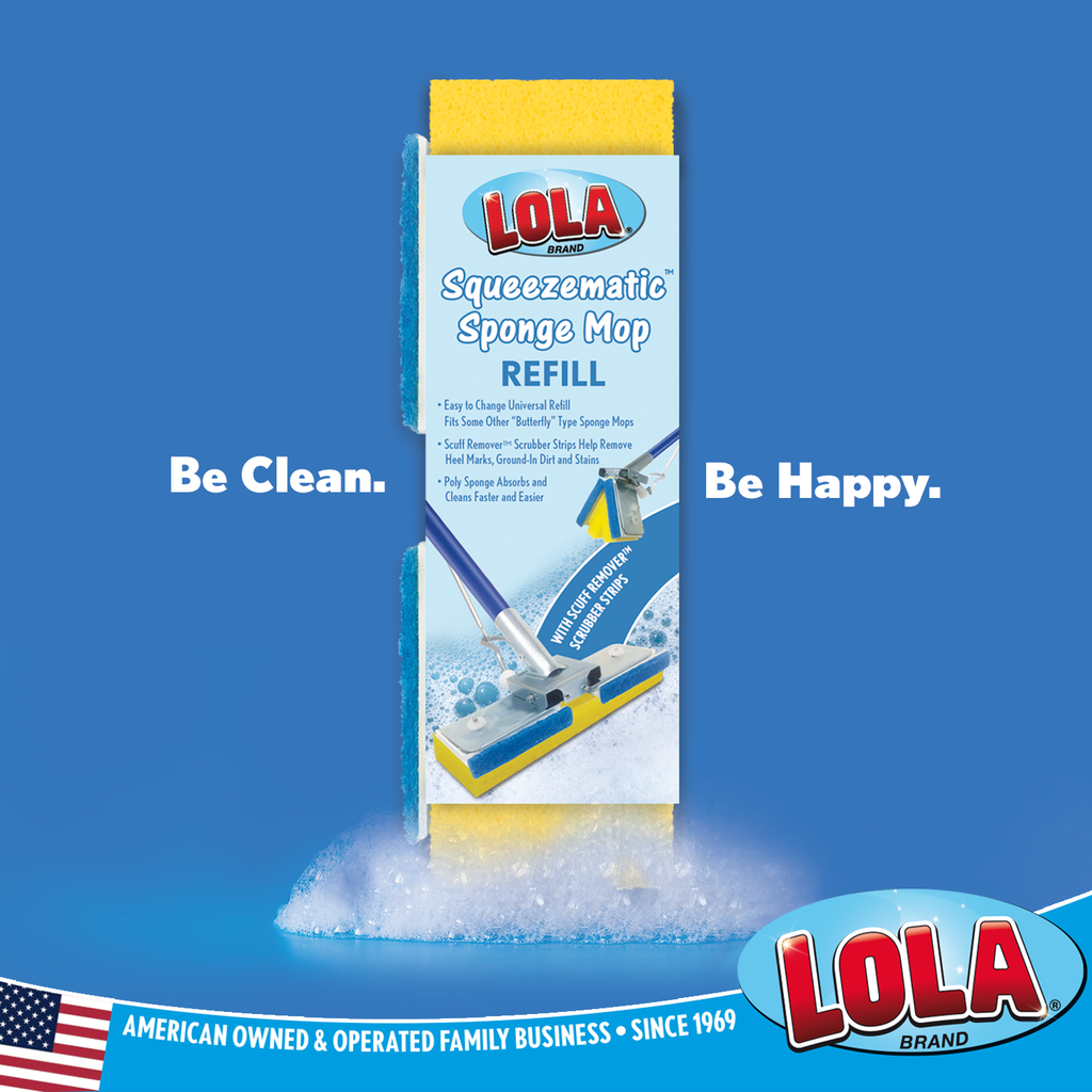 Lola Pro Amazin™ Sponge & Scrubber Roller Mop, Floor Cleaning, Lola®  Products