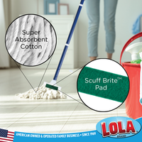 cotton wet mop refill with a scuff removing strip, lola, 2111