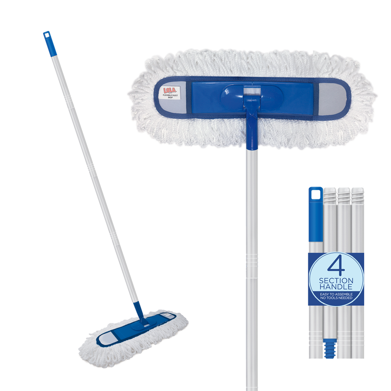 Flexible Dust Mop with 4-Piece Handle – Easy Cleaning | Lola Products