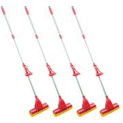 Lola Pro Amazin Sponge & Scrubber Roller Mop, w/ Ergonomic Comfort Rubber Grip -Case of 4