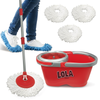 Lola Revolution Spin Mop and Bucket System with 360° swivel head, telescoping handle, and built-in wringer technology 