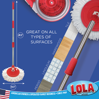 The Revolution™ Microfiber Spin Mop System, the world's best spin mop, no exhausting foot pedal, 232, lola
