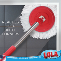 Spin Mop Cleaning System, Microfiber, revolution, Great for cleaning baseboards, Item# 232, LOLA BRAND