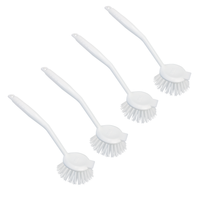 Dish Brush with Scraper, w/ Non-Scratch Bristles
