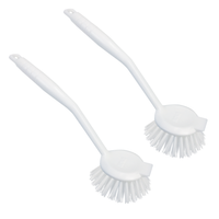 Dish Brush with Scraper, w/ Non-Scratch Bristles