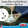 Lola's Dish Brush with Scraper, with Non-Scratch Bristles, #301
