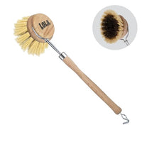 "The Original" Pot & Pan Brush - Brass Wire & Tampico, with removable, replaceable head, Item#327, LOLA BRAND