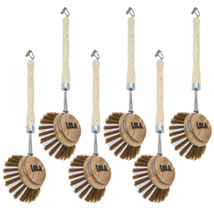 "The Original" Dishwashing & Vegetable Brush, Eco-Friendly Birch Wood (Pack of 6)