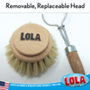 Lola Pot and Pan Brush Replacement Head - Brass Wire & Tampico Bristles - 3 Pack