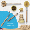 "The Original" Pot & Pan Brush - Brass Wire & Tampico, made of high quality birch hardwood, #327, LOLA