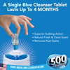 500 Brushes Starter Kit - Toilet Bowl Brush With Built-in Blue Cleanser Cartridge & Replaceable Antimicrobial Brush Head