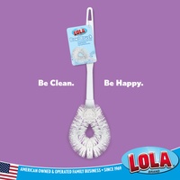 Lola Products SKU #346,  toilet bowl brush with curved head to reach under the rim