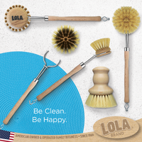 "The Original" Tampico Le Brush - Tampico Bristle Vegetable Brush with Comfort Wood Knob, can be used to clean dishes